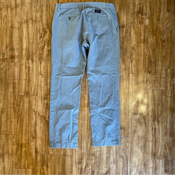BANANA REPUBLIC Men’s Gray Khaki Chino Straight Front Slacks Size 35/34 - Picture 9 of 14